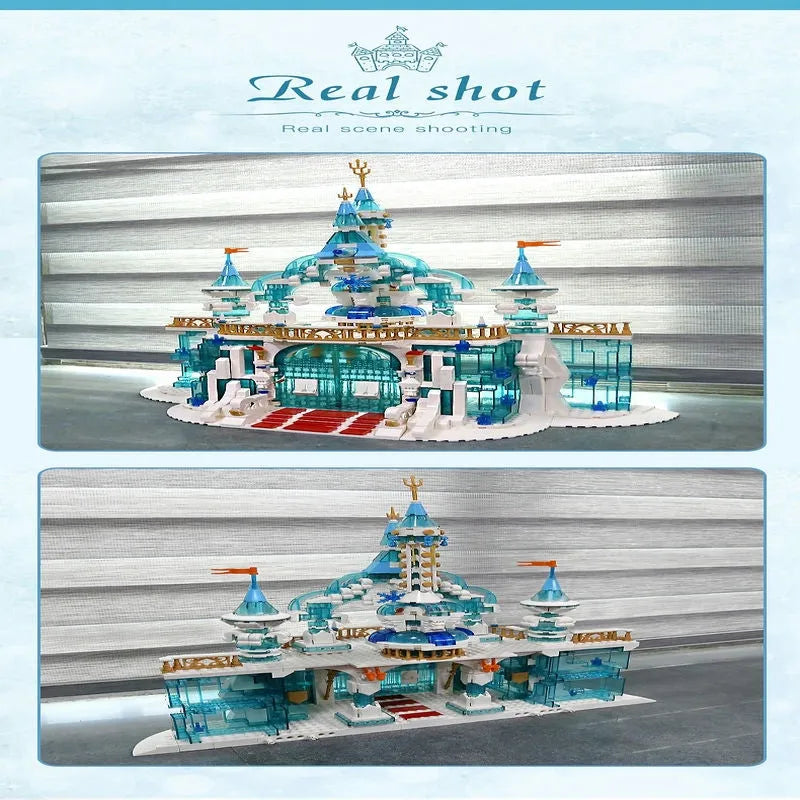 Building Blocks Creative MOC Expert Princess Frozen Entrance Ice Castle Bricks Toy Construction Set Toys - 4