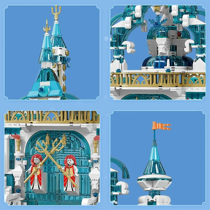 Building Blocks Creative MOC Expert Princess Frozen Entrance Ice Castle Bricks Toy Construction Set Toys - 9