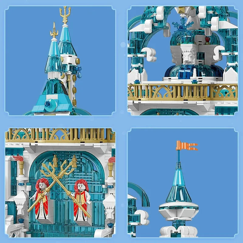 Building Blocks Creative MOC Expert Princess Frozen Entrance Ice Castle Bricks Toy - 9