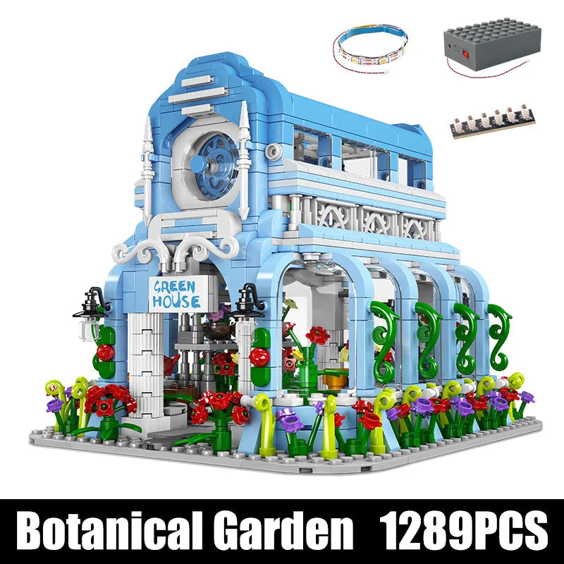Building Blocks Creator Expert MOC Botanical Garden With Lights Bricks Toy - 1