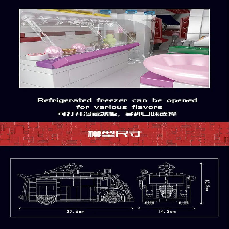 Building Blocks Creator Expert Tech MOC Ice Cream Truck Bricks Toy 10039 Construction Set Toys - 6