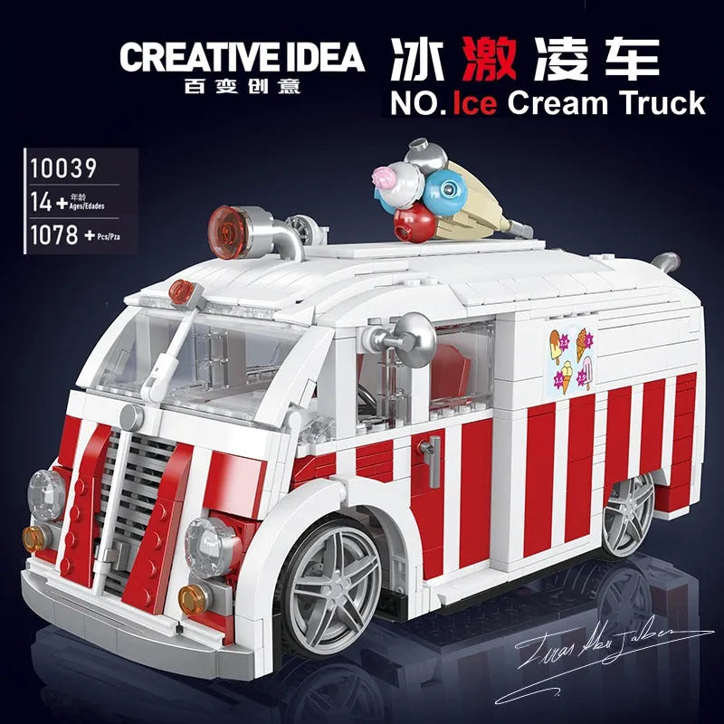Building Blocks Creator Expert Tech MOC Ice Cream Truck Bricks Toy 10039 - 2