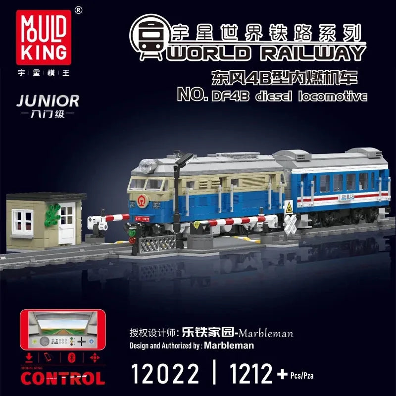 Building Blocks High Tech RC DF4B Diesel Locomotive Train Bricks Toy Construction Set Toys - 8