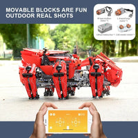 Thumbnail for Building Blocks Military MOC APP Motorized RC Walking Tank Robot Bricks Toy - 9