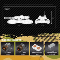 Thumbnail for Building Blocks Military MOC Motorized RC Heavy Mammoth Tank Bricks Toy - 9