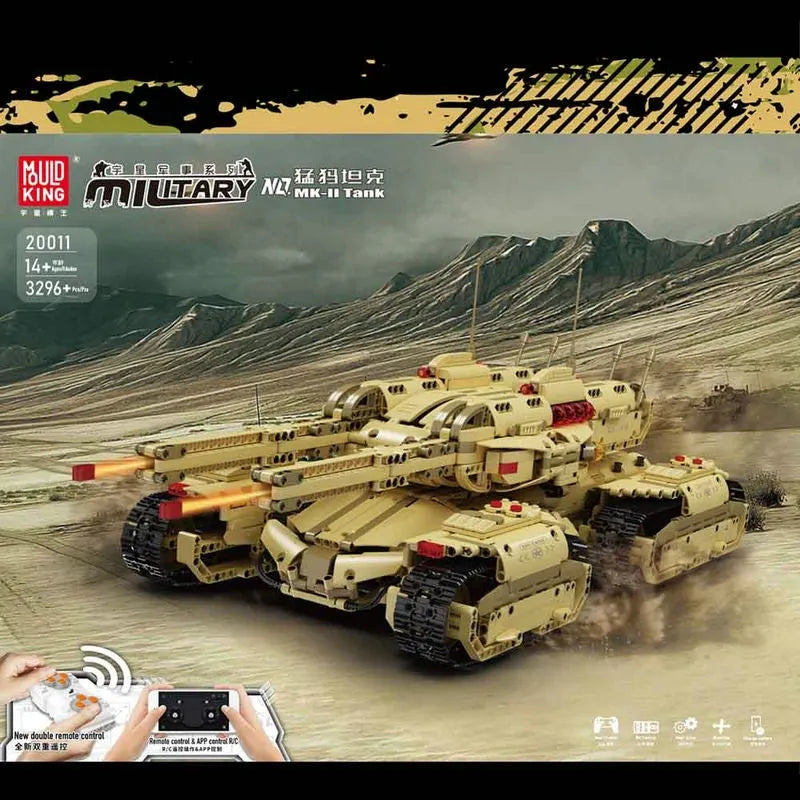 Building Blocks Military MOC Motorized RC Heavy Mammoth Tank Bricks Toy - 7
