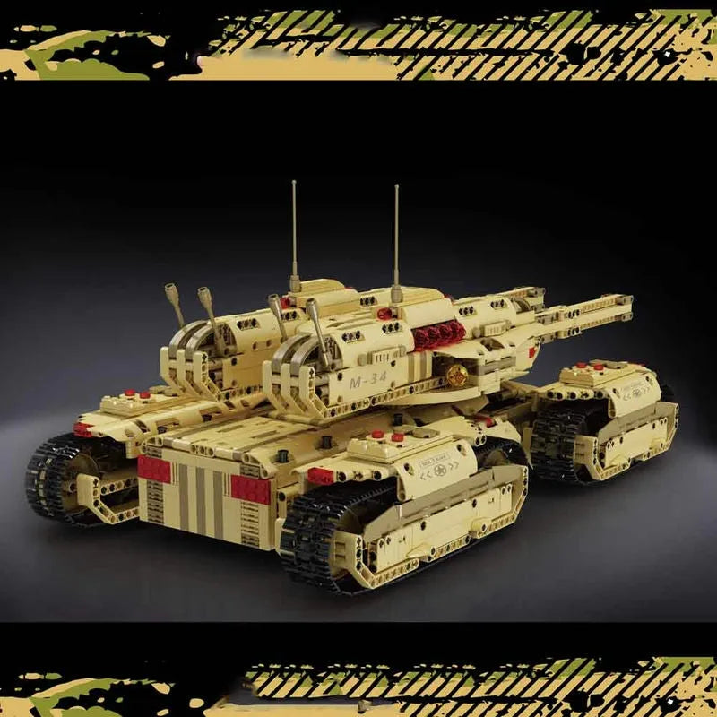 Building Blocks Military MOC Motorized RC Heavy Mammoth Tank Bricks Toy - 8
