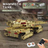 Thumbnail for Building Blocks Military MOC Motorized RC Heavy Mammoth Tank Bricks Toy - 4