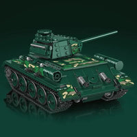 Thumbnail for Building Blocks Military RC APP MOC Motorized T34 Medium Tank Bricks Toys - 3