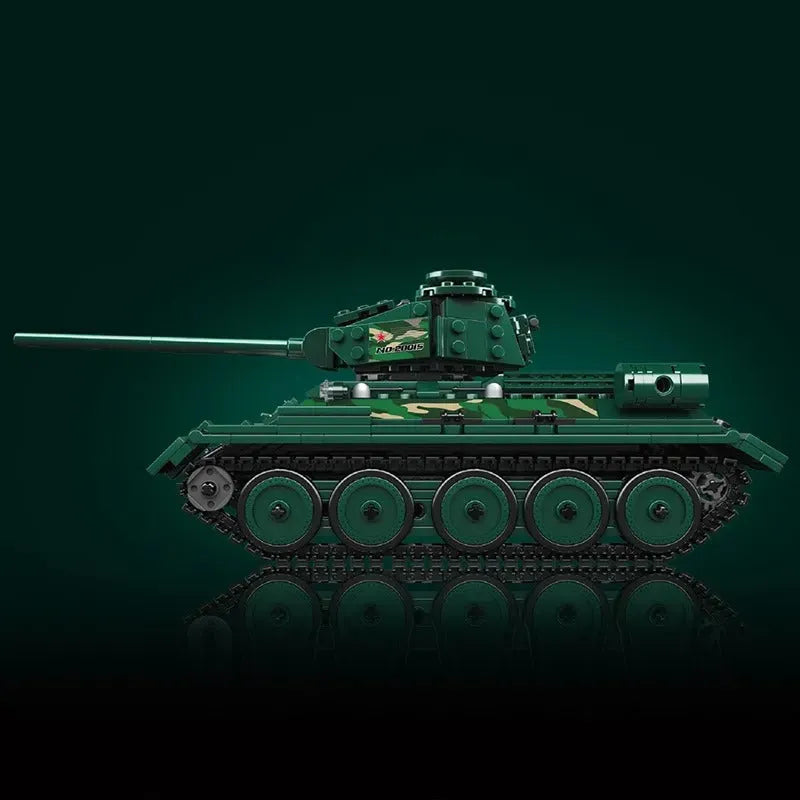 Building Blocks Military RC APP MOC Motorized T34 Medium Tank Bricks Toys - 4