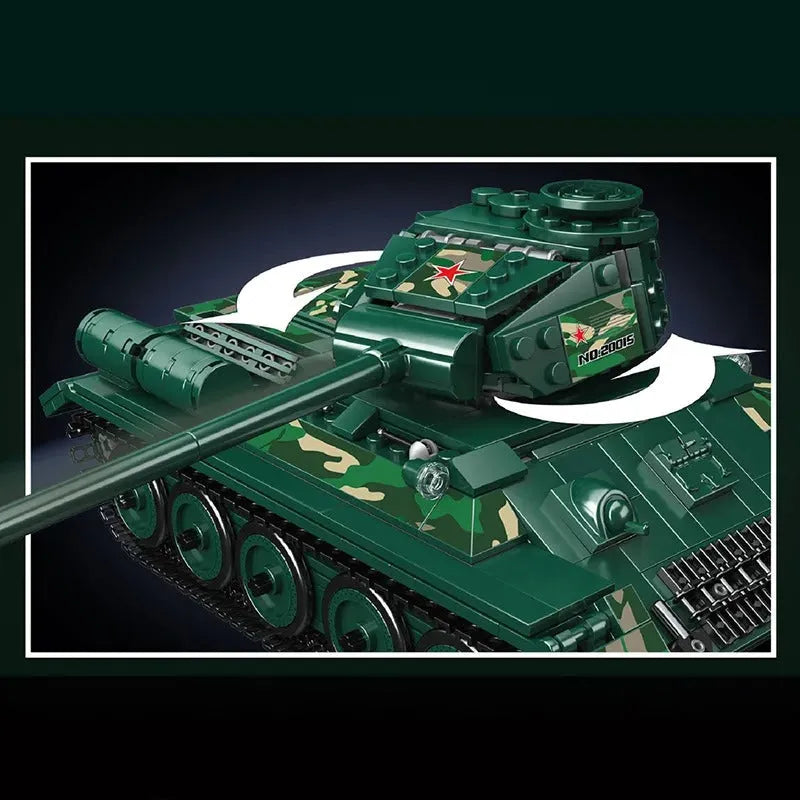 Building Blocks Military RC APP MOC Motorized T34 Medium Tank Bricks Toys - 5