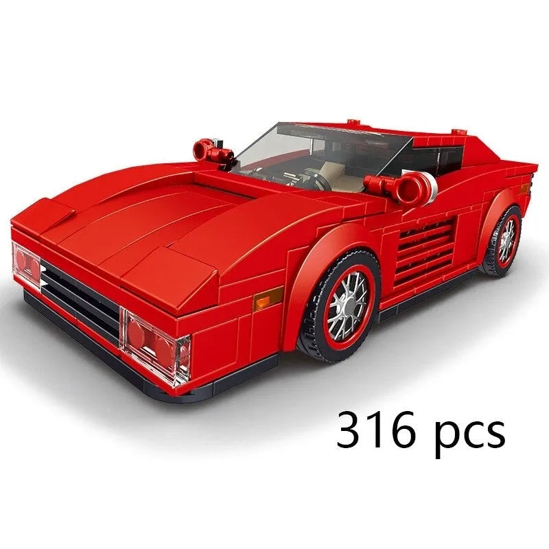 Building Blocks Mini Ferrari Testarossa Classic Racing Sports Car Bricks Toy 27012 - 1