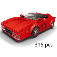 Thumbnail for Building Blocks Mini Ferrari Testarossa Classic Racing Sports Car Bricks Toy 27012 - 1