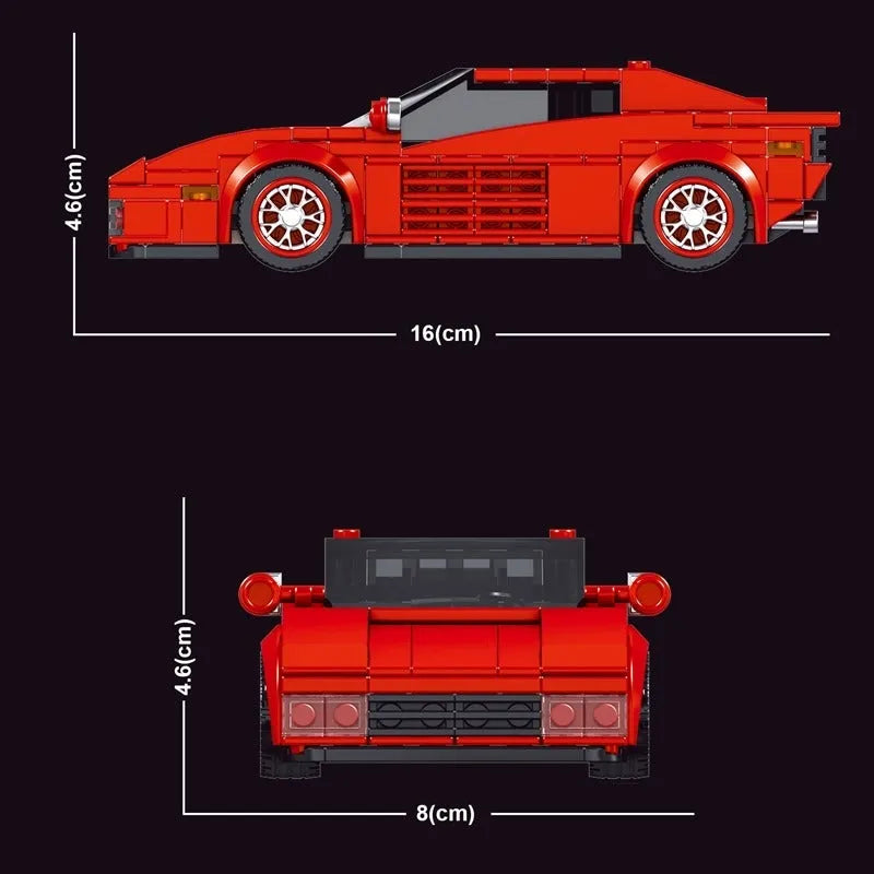 Minecraft Testarossa Build Mini Ferrari Testarossa Classic Racing Car Bricks Toy