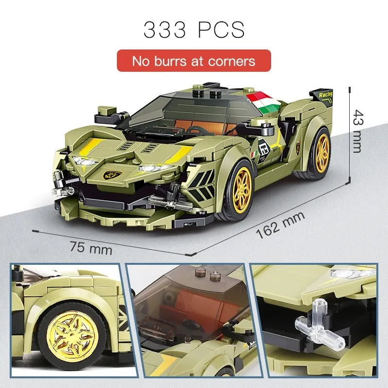 Building Blocks Mini Lambo Sian Super Racing Sports Car Bricks Toys 27003 - 5
