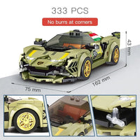 Thumbnail for Building Blocks Mini Lambo Sian Super Racing Sports Car Bricks Toys 27003 - 5