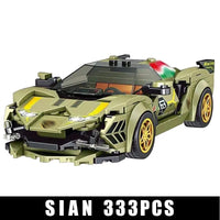 Thumbnail for Building Blocks Mini Lambo Sian Super Racing Sports Car Bricks Toys 27003 - 2