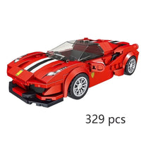 Thumbnail for Building Blocks Mini Super Ferrari 488 GTB Racing Sports Car Bricks Toy 27006 - 1
