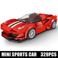 Thumbnail for Building Blocks Mini Super Ferrari 488 GTB Racing Sports Car Bricks Toy 27006 - 2