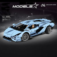 Thumbnail for Building Blocks MOC 13056 APP RC Racing Car Lamborghini Hyper Bricks Toy - 2