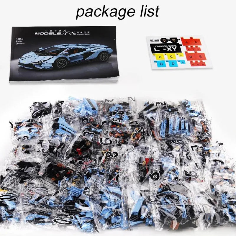 Building Blocks MOC 13056 APP RC Racing Car Lamborghini Hyper Bricks Toy Construction Set Toys - 17