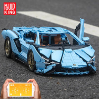Thumbnail for Building Blocks MOC 13056 APP RC Racing Car Lamborghini Hyper Bricks Toy - 20