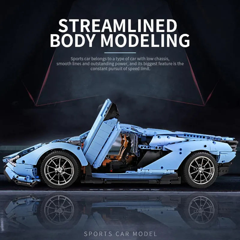 Building Blocks MOC 13056 APP RC Racing Car Lamborghini Hyper Bricks Toy Construction Set Toys - 5
