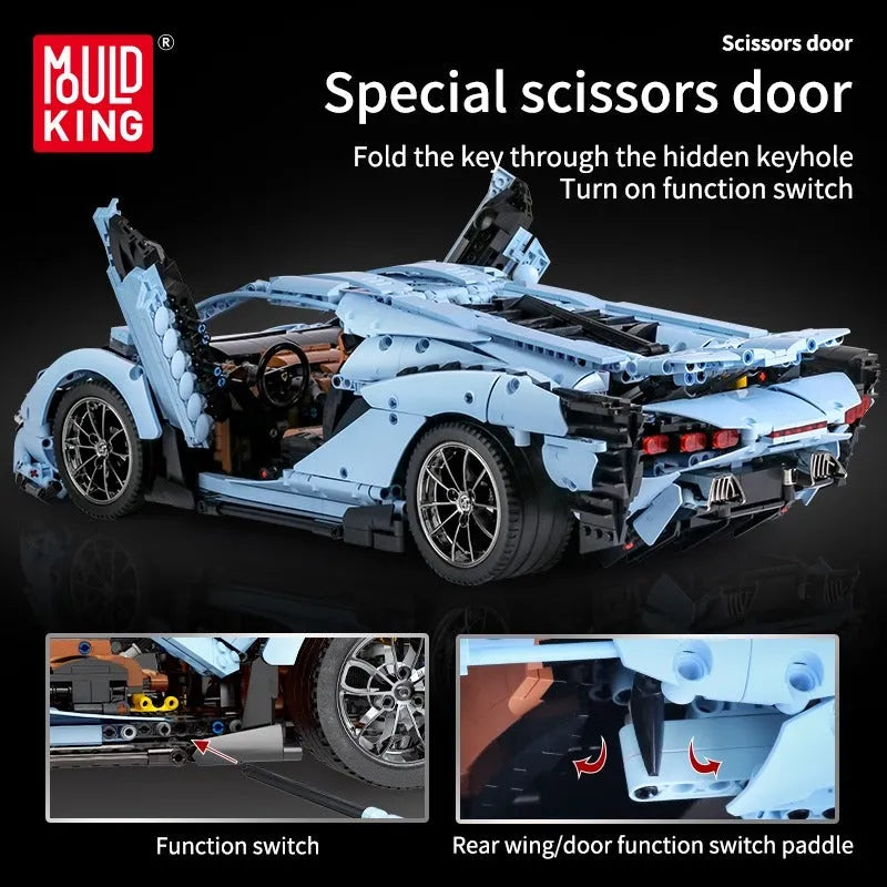 Building Blocks MOC 13056 Roadster Lamborghini Hyper Racing Car Bricks Toy - 7
