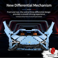 Thumbnail for Building Blocks MOC 13056 Roadster Lamborghini Hyper Racing Car Bricks Toy - 8