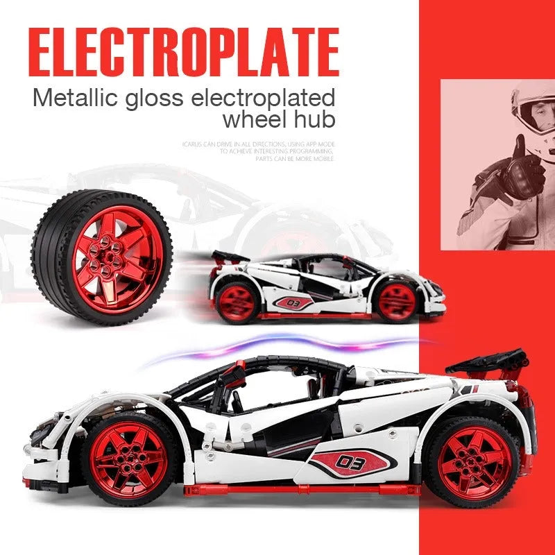 Building Blocks MOC 13067 Motorized RC ICARUS Supercar Racing Car Bricks Toys Construction Set Toys - 5