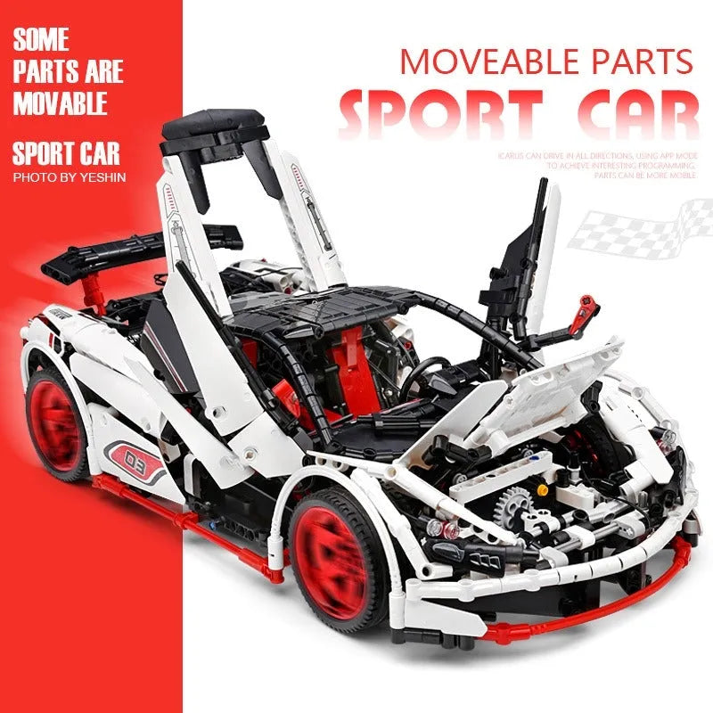 Building Blocks MOC 13067 Motorized RC ICARUS Supercar Racing Car Bricks Toys Construction Set Toys - 4