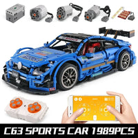 Thumbnail for Building Blocks MOC 13073 RC Mercedes Benz AMG C63 Racing Car Bricks Toy - 7