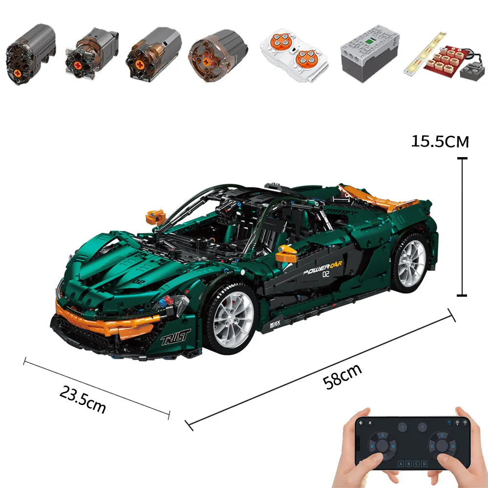 Building Blocks MOC 13091 RC APP Motorized Hypercar P1 Racing Car Bricks Toys Construction Set Toys - 1