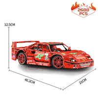 Thumbnail for Building Blocks MOC 13095 Super Ferrari F40 Racing Sports Car Bricks Toy - 4