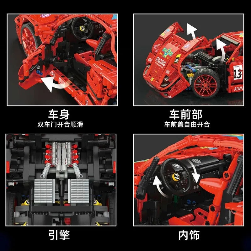 Building Blocks MOC 13095 Super Ferrari F40 Racing Sports Car Bricks Toy - 8