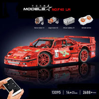 Thumbnail for Building Blocks MOC 13095P RC Ferrari F40 Racing Sports Car Bricks Toys - 2