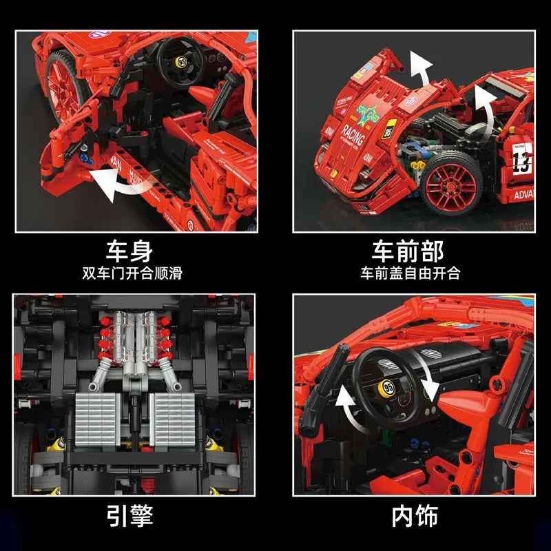 Building Blocks MOC 13095P RC Ferrari F40 Racing Sports Car Bricks Toys - 7