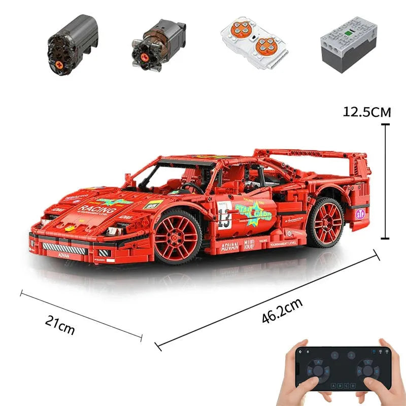Building Blocks MOC 13095P RC Ferrari F40 Racing Sports Car Bricks Toys - 1