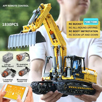 Thumbnail for Building Blocks MOC 13112 Tech RC Link Belt 250 Excavator Truck Bricks Toys - 2