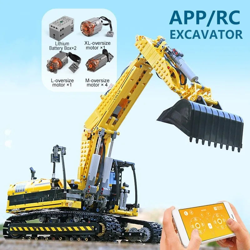 Building Blocks MOC 13112 Tech RC Link Belt 250 Excavator Truck Bricks Toys - 4