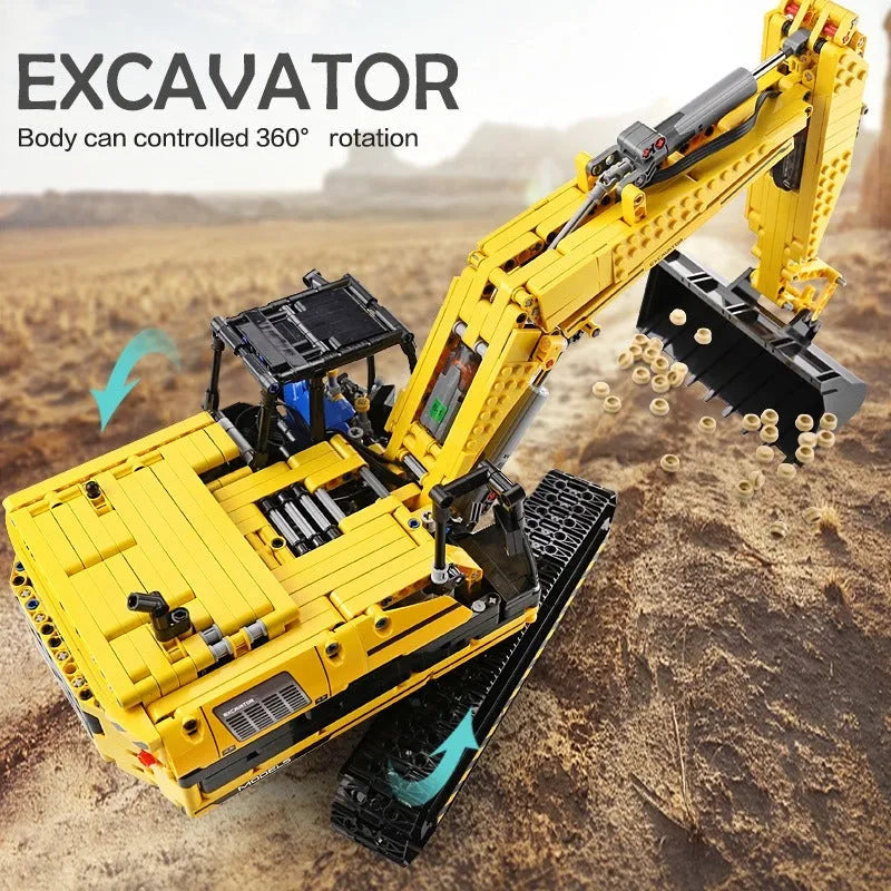 Building Blocks MOC 13112 Tech RC Link Belt 250 Excavator Truck Bricks Toys Construction Set Toys - 6