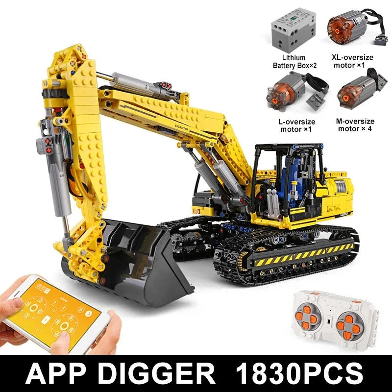 Building Blocks MOC 13112 Tech RC Link Belt 250 Excavator Truck Bricks Toys Construction Set Toys - 1