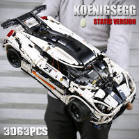 Thumbnail for Building Blocks MOC 13120 Supercar Koenigsegg One Racing Car Bricks Toys - 2