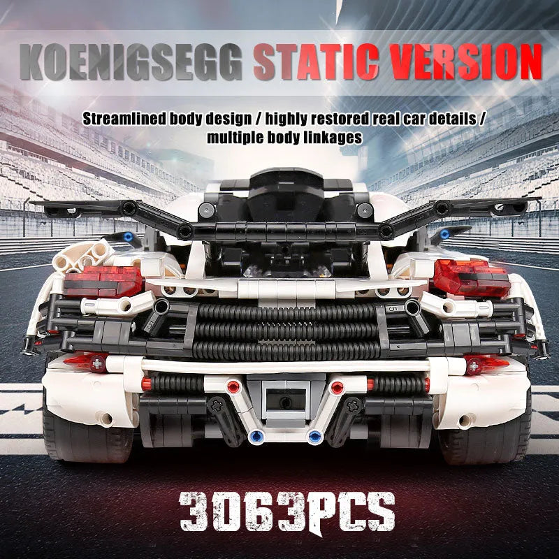 Building Blocks MOC 13120 Supercar Koenigsegg One Racing Car Bricks Toys - 5