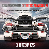 Thumbnail for Building Blocks MOC 13120 Supercar Koenigsegg One Racing Car Bricks Toys - 5