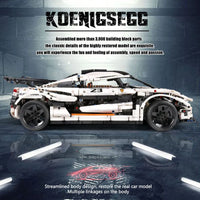 Thumbnail for Building Blocks MOC 13120 Supercar Koenigsegg One Racing Car Bricks Toys - 3