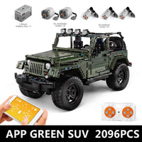 Thumbnail for Building Blocks MOC 13124 RC APP 4WD Off-Road Adventure SUV Car Bricks Toy Construction Set Toys - 1