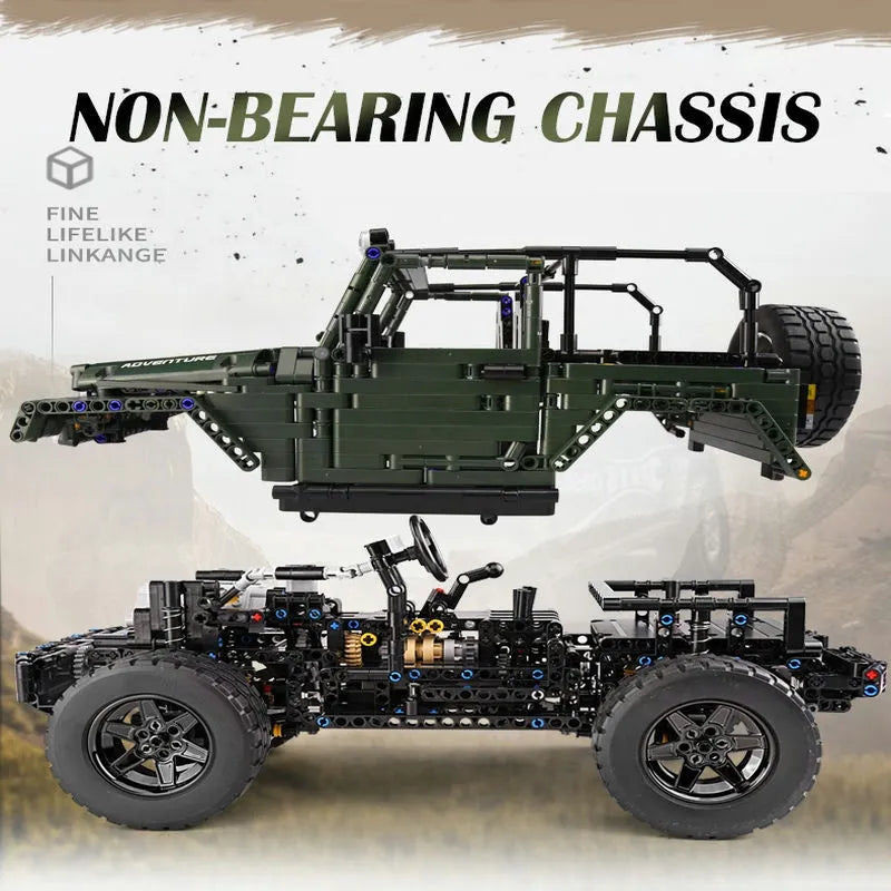 Building Blocks MOC 13124 RC APP 4WD Off-Road Adventure SUV Car Bricks Toy Construction Set Toys - 9