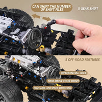 Thumbnail for Building Blocks MOC 13124 RC APP 4WD Off-Road Adventure SUV Car Bricks Toy Construction Set Toys - 10