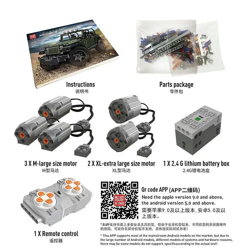Building Blocks MOC 13124 RC APP 4WD Off-Road Adventure SUV Car Bricks Toy Construction Set Toys - 15